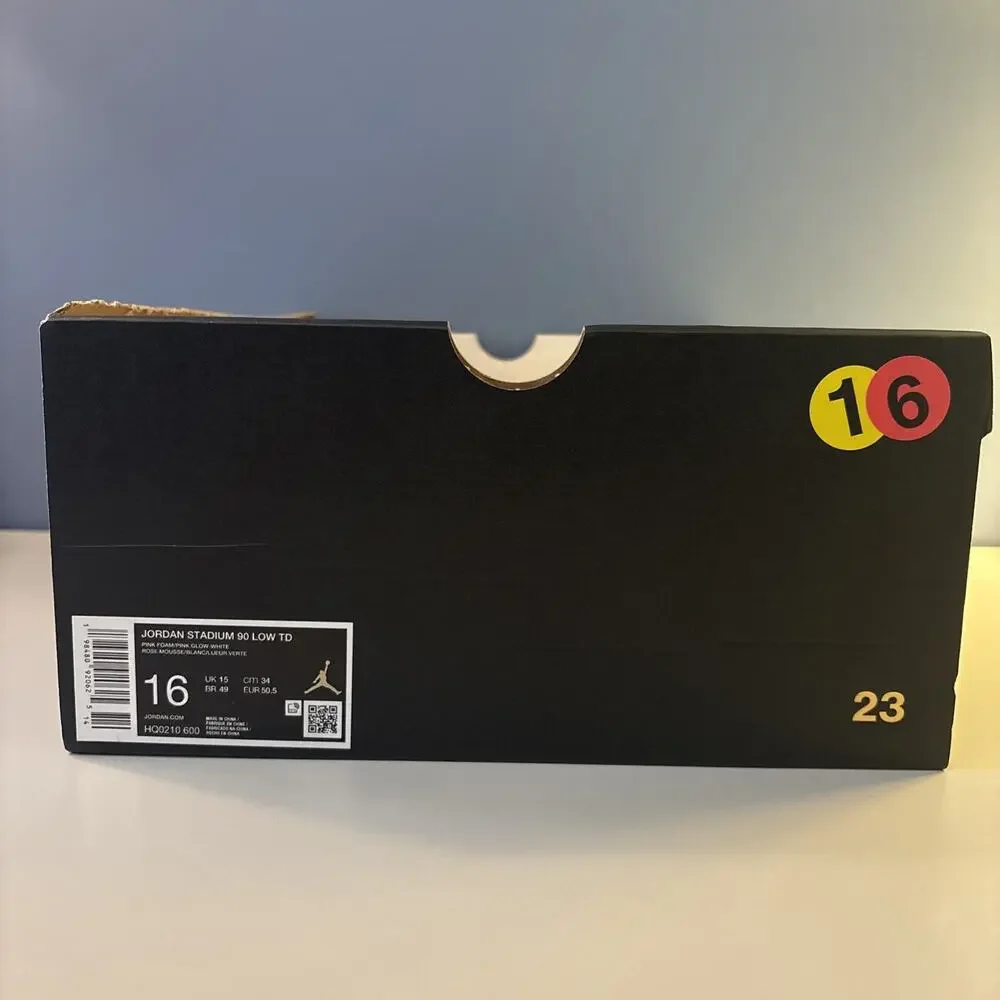 Nike Jordan Stadium 90 Low TD Cleats Pink Foam (HQ0210-600) Size 16M No Lid!